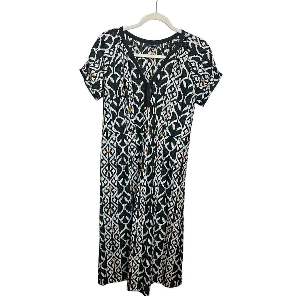 Acrobat Ikat Silk Midi Dress Sz. S